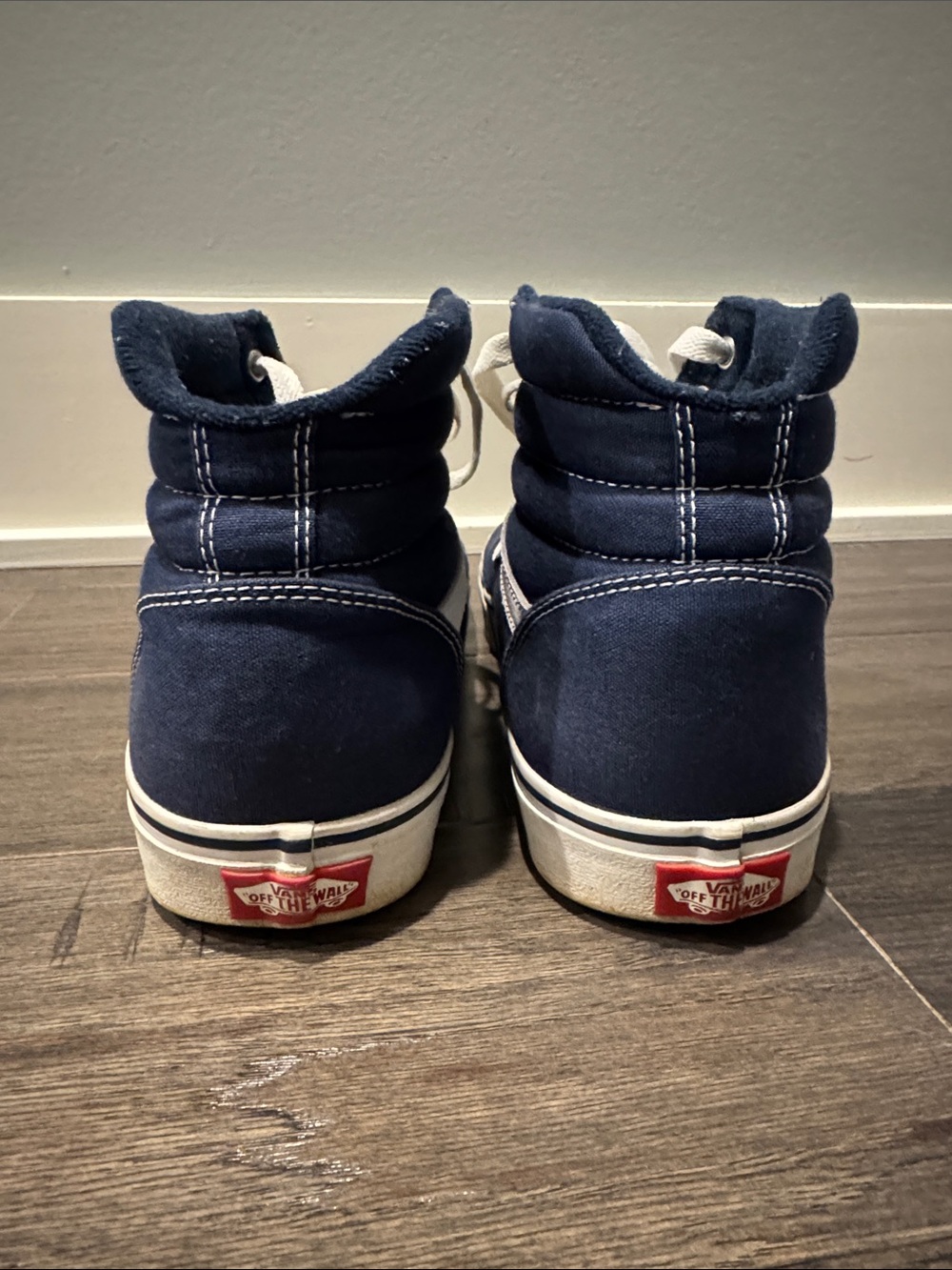 Vans Navy High-Top Canvas Sneakers with White Accents - Picture 3 of 4